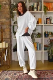 Terry B Relaxed Tapered Jogger White